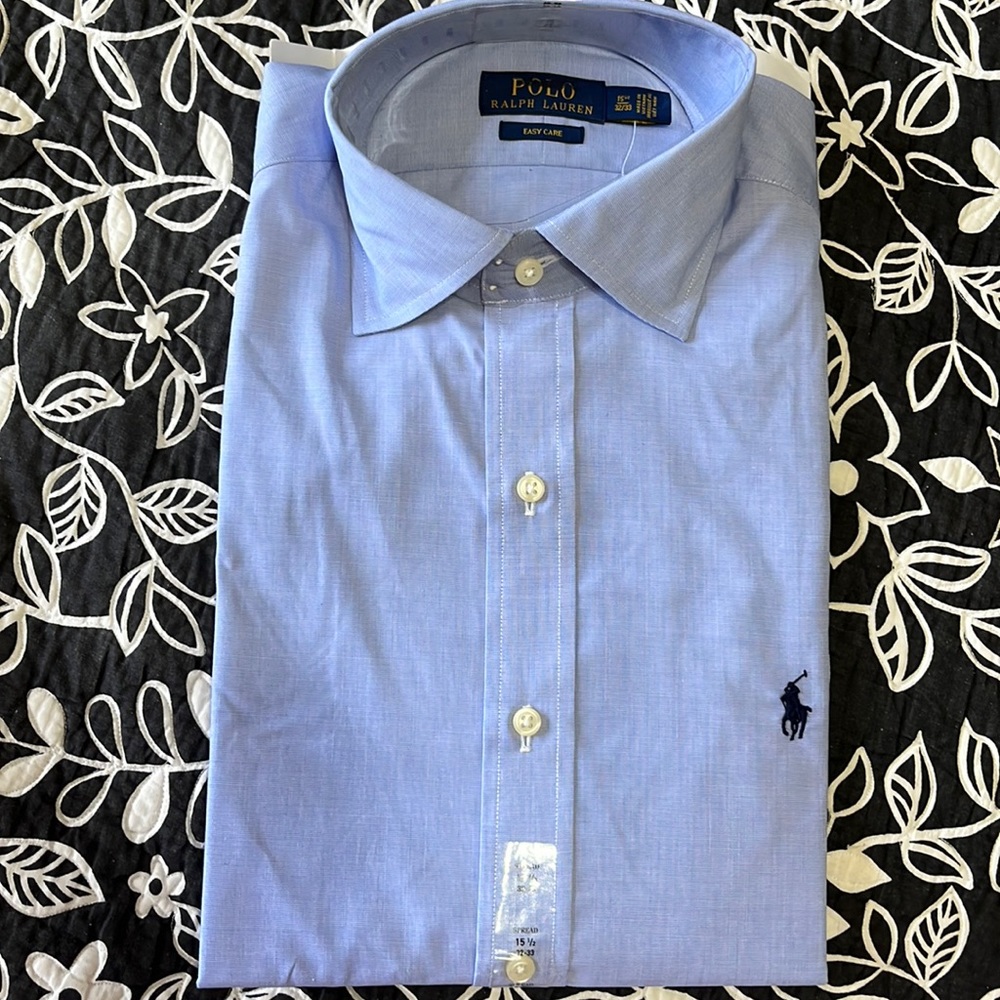 (#247) NWT Mens long sleeve casual shirt by Ralph Lauren Polo. Size 15 1/2-32/33